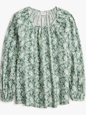 NWT J Crew Factory Printed Scoopneck Top size L